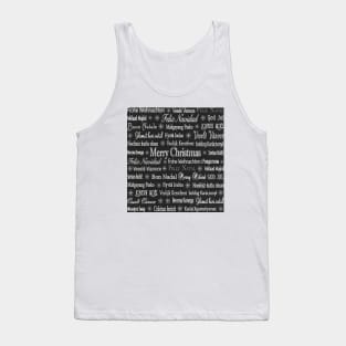 Merry Christmas In Different Languages Art Deco Pattern Design Tank Top